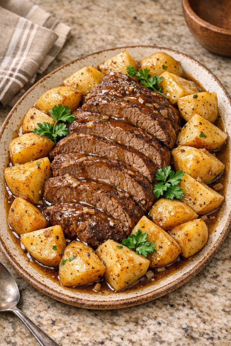 Garlic Herb Pot Roast with Roasted Potatoes
